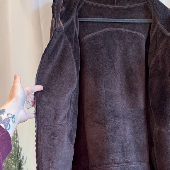 Lululemon Heathered Espresso Plush Scuba Zip-Up Hoodie size 12 - Picture 9 of 11